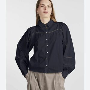 YAS Yasolga Embroidered Organic Cotton Shirt